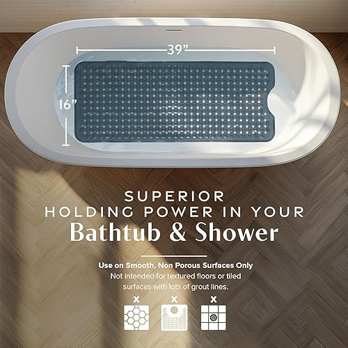 Miniatura 3 de SlipX Solutions Power Grip - Alfombrilla de seguridad para bañera, tecnología de agarre de precisión para una protección más larga, más fuerte y
