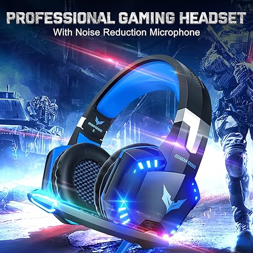 Miniatura 4 de Auriculares para juegos Xbox One con sonido envolvente estéreo auriculares para juegos PS4 con micrófono y luz LED con cancelación de ruido