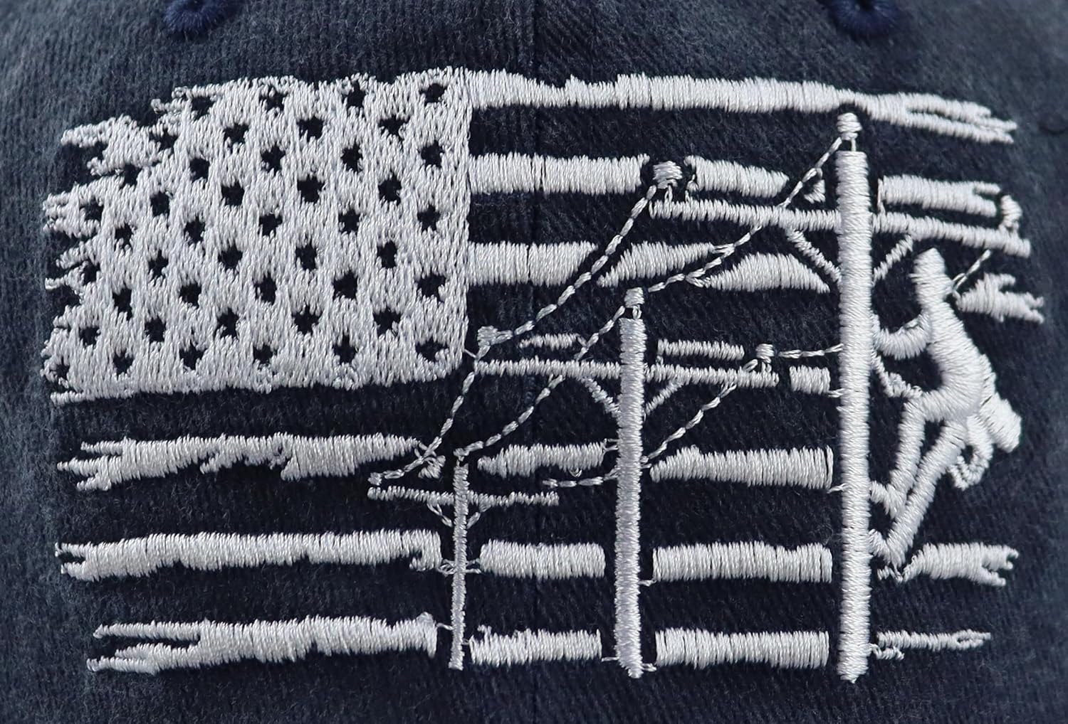 Lineman Gifts for Men, Adjustable Vintage Cotton Embroidered Electrician Dad Hat - Image 3