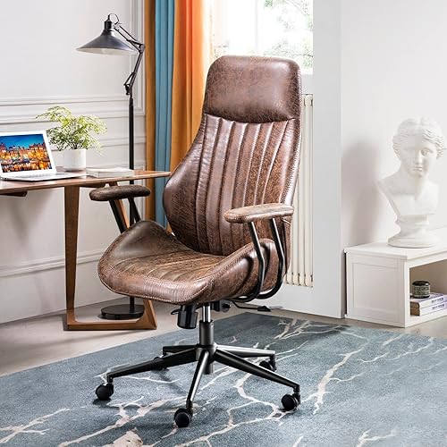 ovios Sillas de escritorio de oficina en casa, silla de oficina para computadora, silla de escritorio ergonómica moderna con respaldo alto, silla de