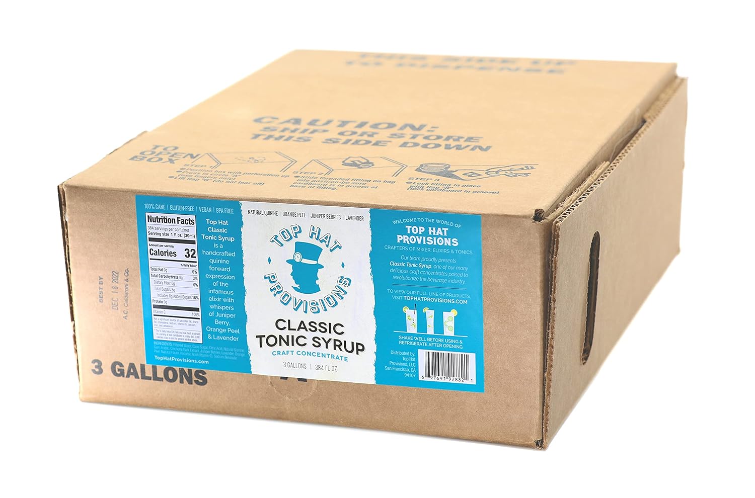 Top Hat Classic Tonic Syrup BIB Bag in Box Concentrate for