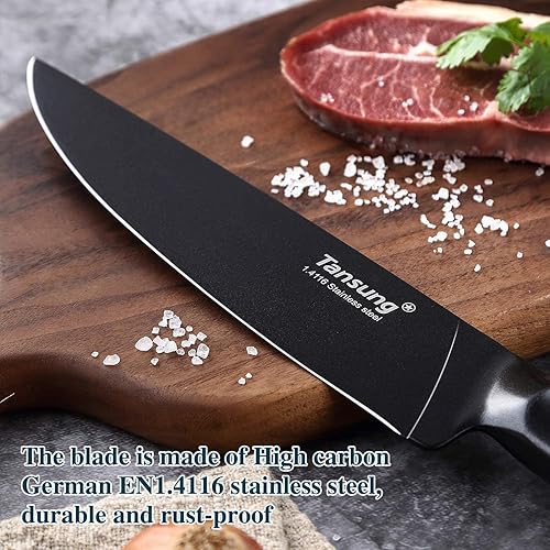 Miniatura 2 de TANSUNG Cuchillo de chef, cuchillo de cocina profesional de 8 pulgadas, cuchillo de cocina de corte ultraafilado con hoja antiadherente de acero