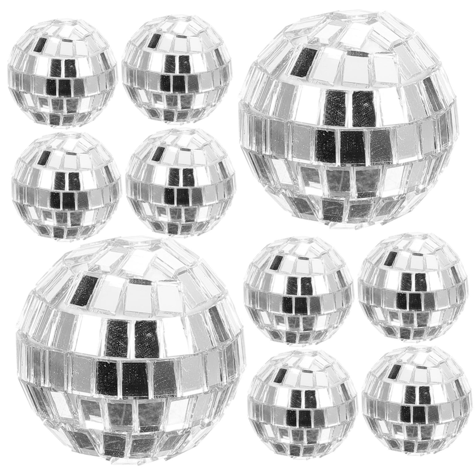 VICASKY 12pcs Hanging Mirror Disco Balls Reflective Glass Decorations for Parties Weddings Christmas and Home Decor Shiny Ornaments Box for Easy Display