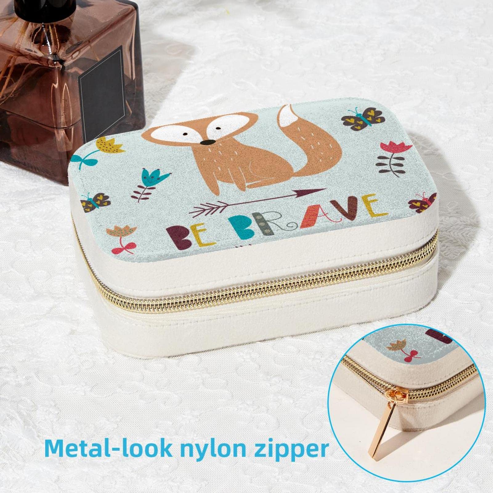 Jewelry Box Travel Jewelry Case,indian cute fox with arrows