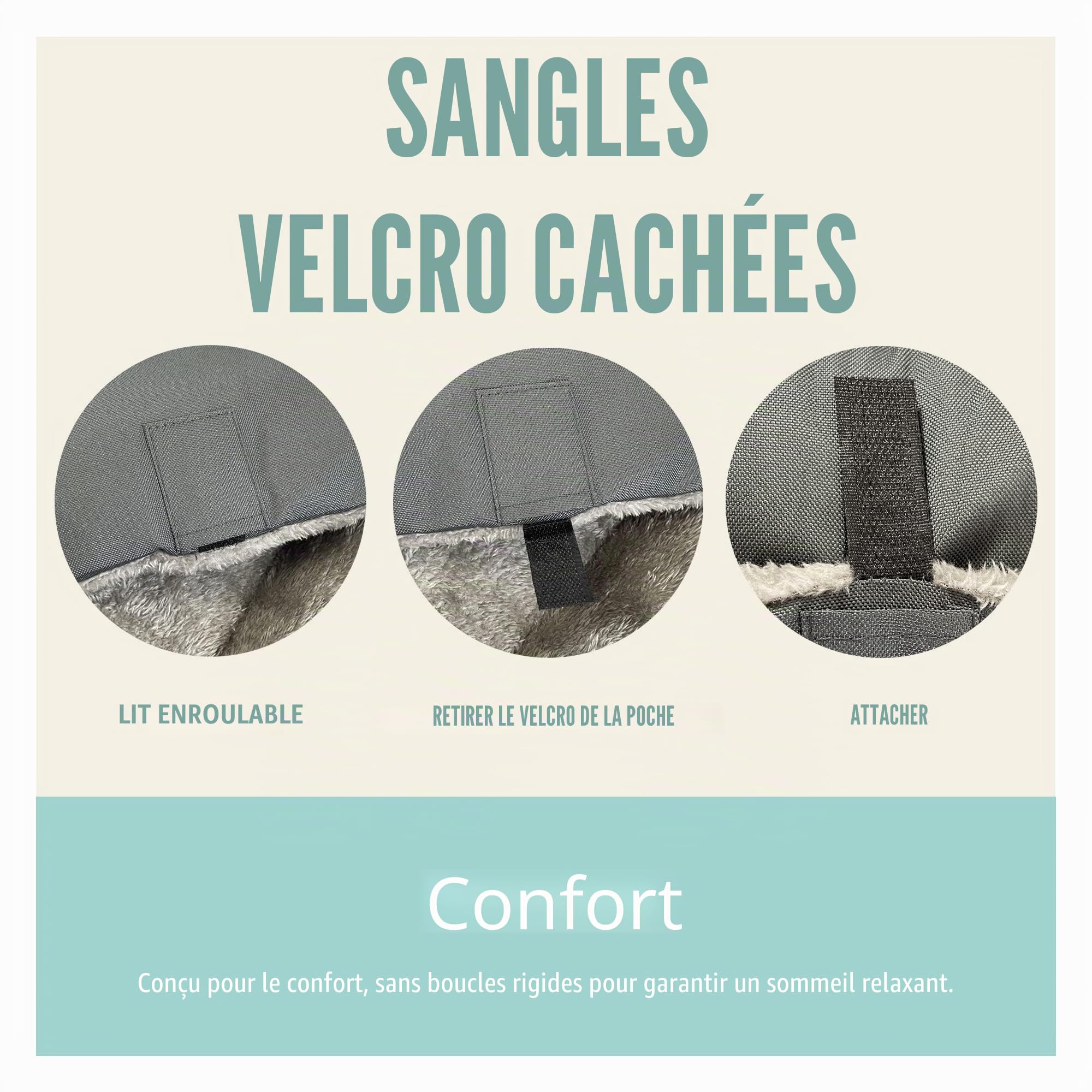 │ Grand lit de Voyage pour Chien │ Tapis Enroulable pour intérieur et extérieur avec Base résistante à l'eau et Couverture Souple │ Idéal pour Le Jardin, Le Camping, Le Coffre de Voiture