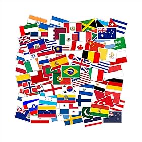 72x Adesivos Bandeiras Países Diversos