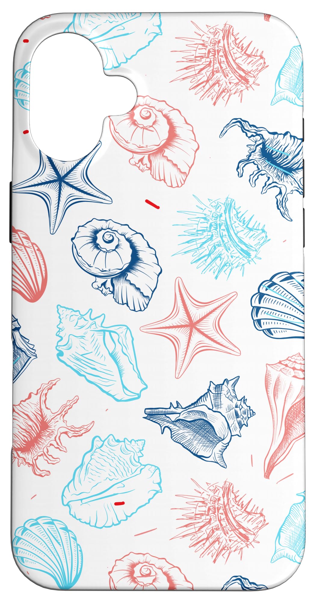 Coastal Beach Summer Blue Pink Ocean Seashell Aesthetic Case for iPhone 16 Plus