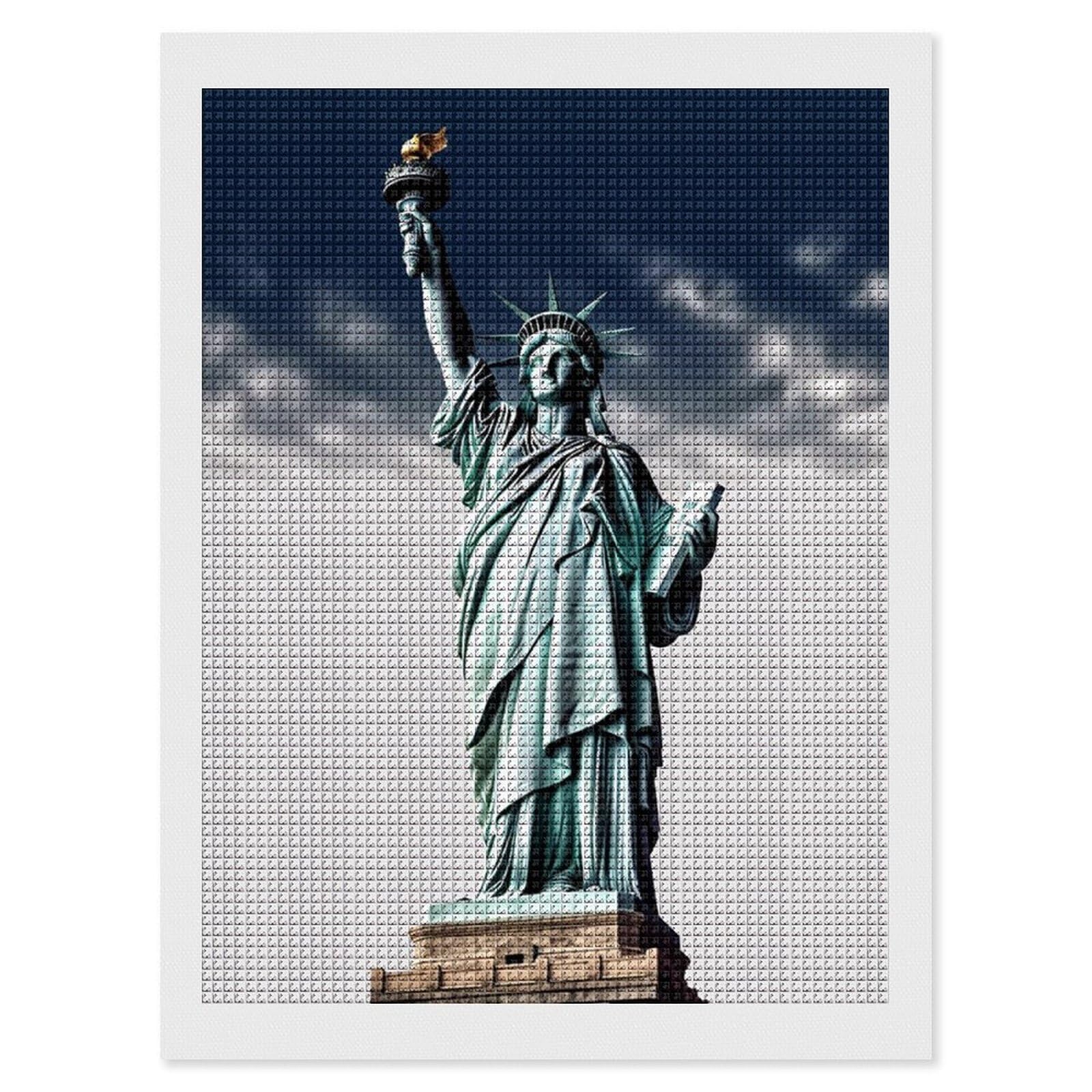 FodPand Statue of Liberty 5D Diamond Painting Kits for Adults Beginners Full Drill Square Diamond Dots Pictures Gem Art Supplies for Home Wall Room Decoration DIY Craft Set Gift 12x16