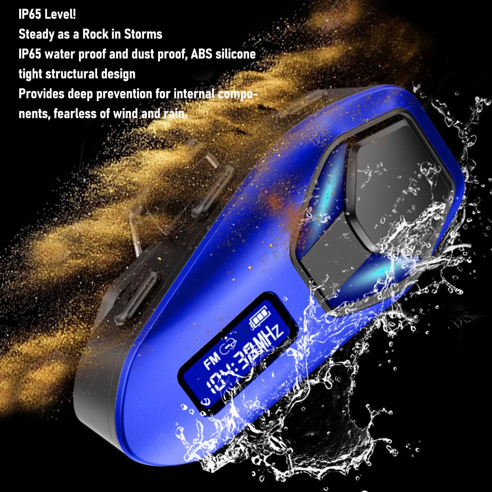 Jectse Cuffie BT per Casco Moto, Interfono per Casco Bidirezionale per 2 Ciclisti, Doppio Interfono e Condivisione di Musica, Lega di Zinco Premium, Tenuta Stagna IP65, per Moto, Sci,