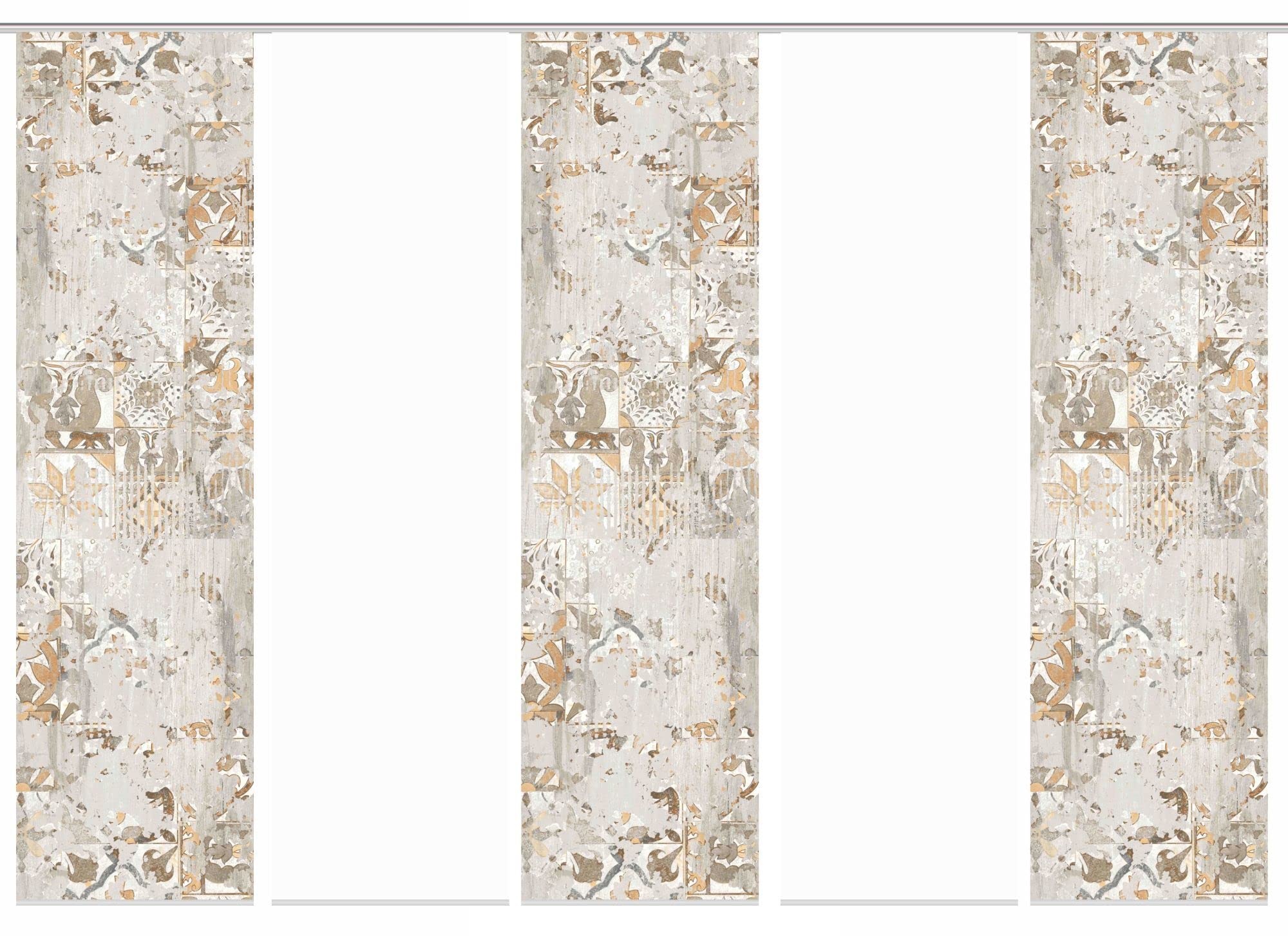 5er-Set Flächenvorhänge Marleen Blickdicht, Höhe 245 cm, Taupe