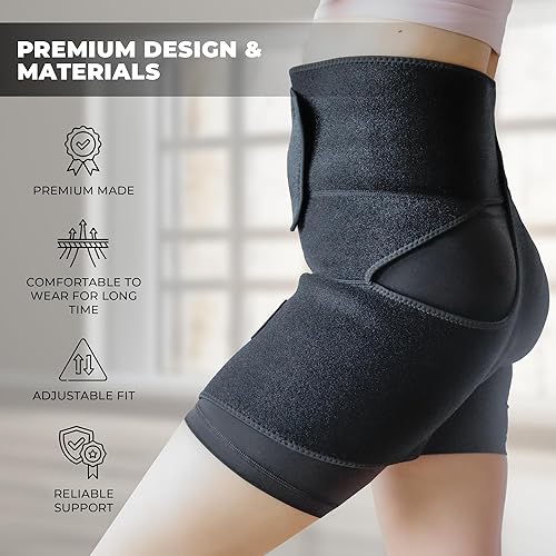 Miniatura 9 de Astorn Ortho Wrap - Soporte de compresión ajustable para la ciática, ingle, muslo, isquiotibiales, artritis y lesiones, alivio del nervio ciático