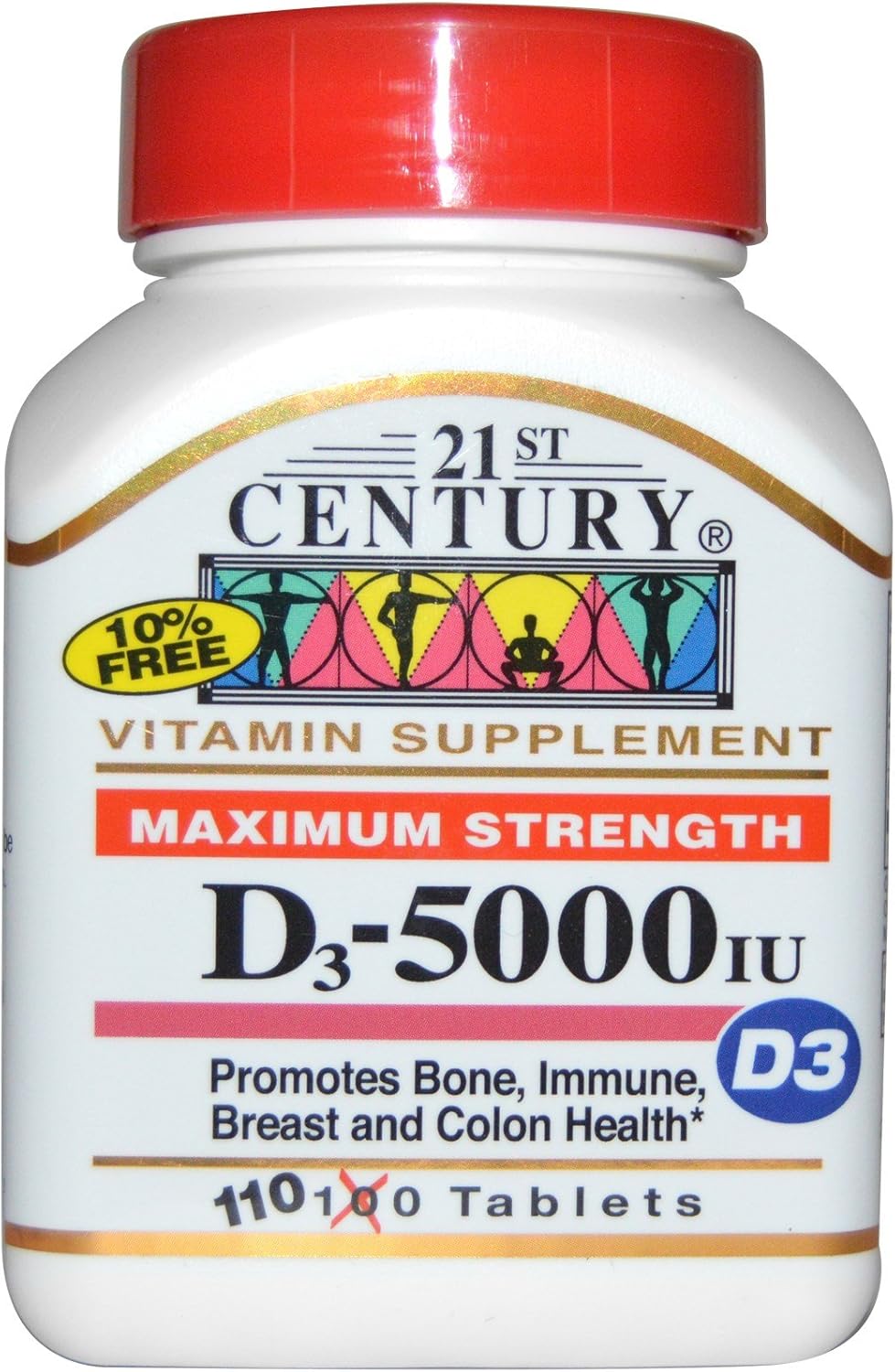 21st Century Maximum Strength D3 5000 UI 110 Tabletas 2 Paquetes
