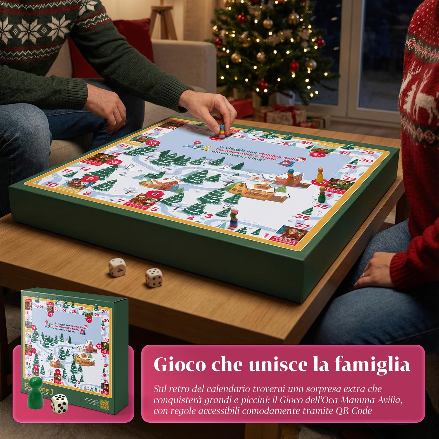 Wintem Calendario de Adviento con 24 regalos temáticos de países del mundo para el hogar, la cocina y el bienestar, idea de regalo original de Navidad con juego de ganso integrado y paquete de lujo