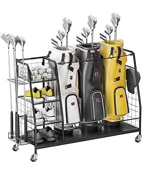 【先着】ゴルフ収納ラック　ゴルフバッグオーガナイザー　ゴルフ用品 Amazon | ゴルフオーガナイザー - この便利な収納ラックに2つの