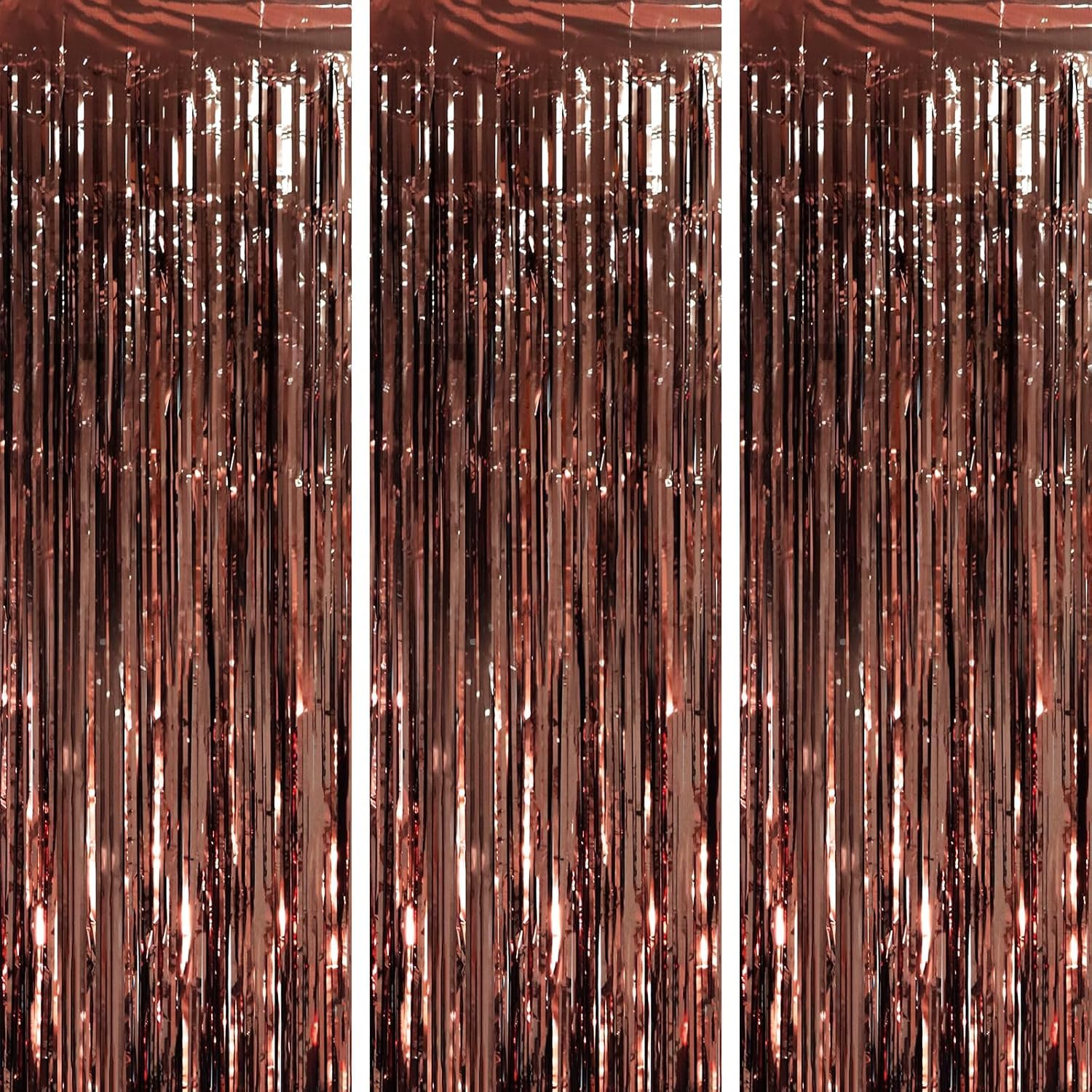 Foil Fringe Tinsel Party Curtains for Photo Backdrop | Fringe Curtains for Decoration | Foil Curtains for Birthday Decoration, Anniversary, Bachelorette, Valentines Day (Brown 1)-image-47