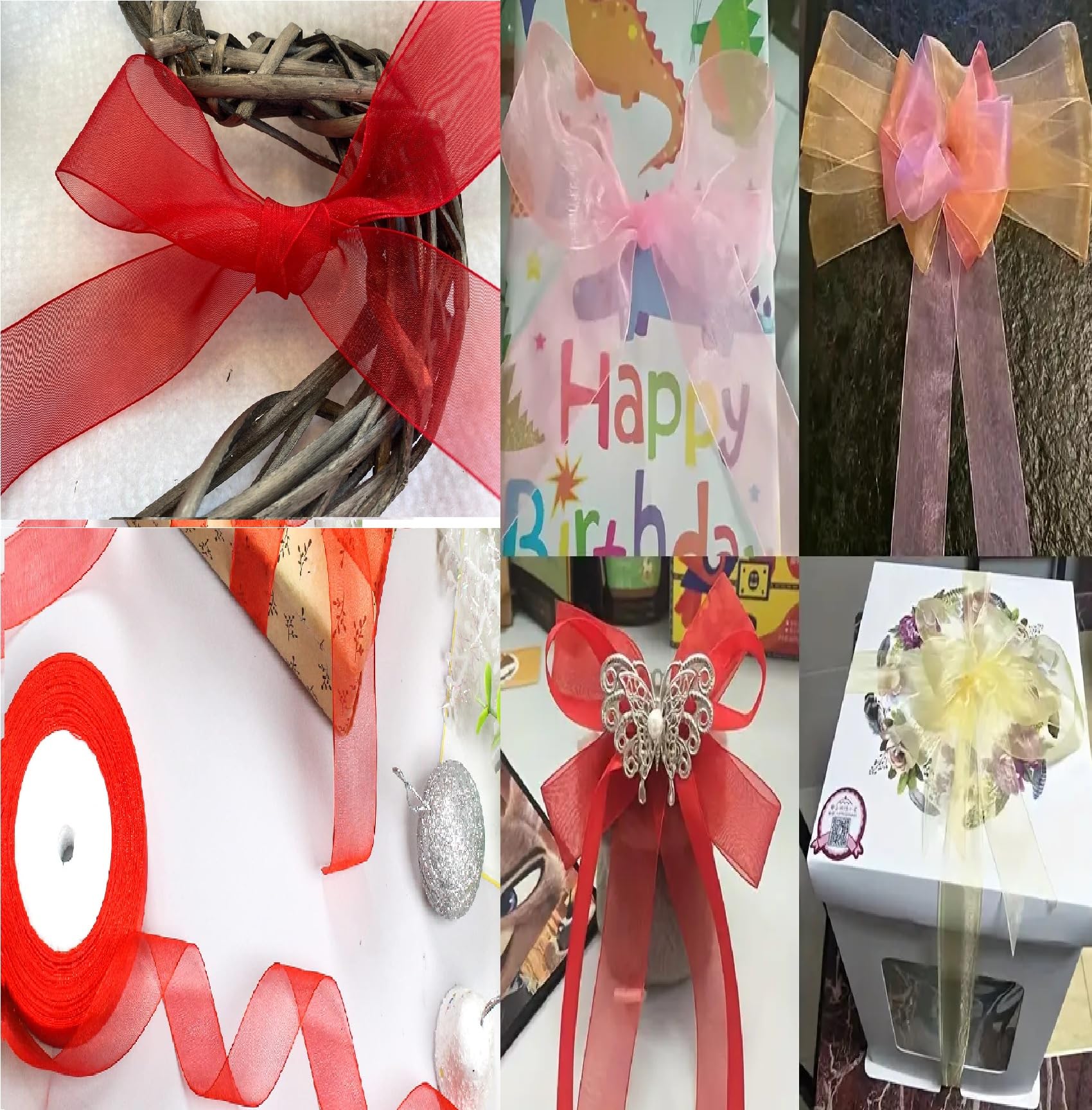 Nastro Organza Rosso 10mm X 45,7 Metri - Per Regali, Matrimoni, Bomboniere E Fai Da Te - 2