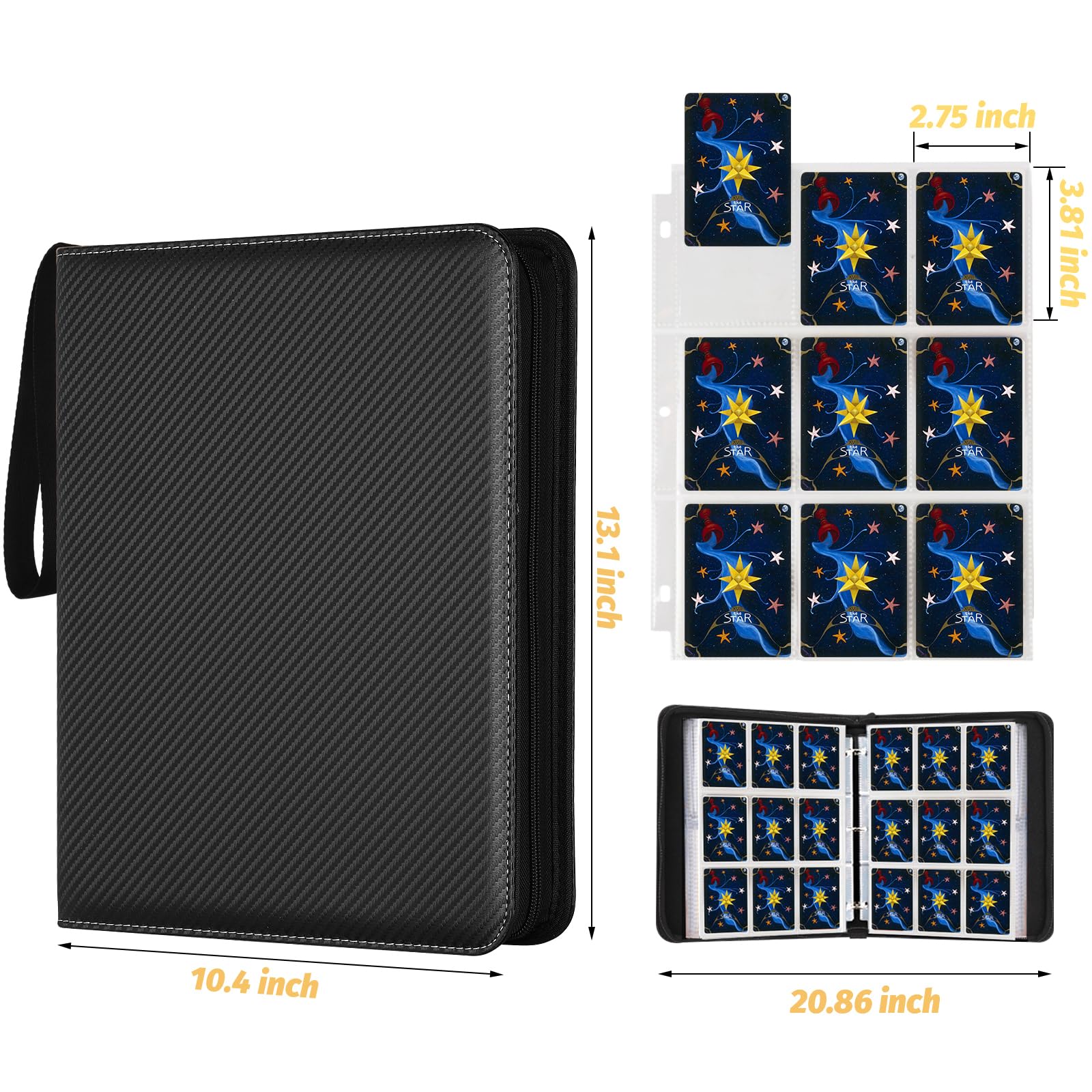 GERMUN Raccoglitore per carte collezionabili, raccoglitore per carte da 900 tasche, raccoglitore per carte sportive a 9 pacchetti, raccoglitore per carte sportive di alta qualità, compatibile con MTG,