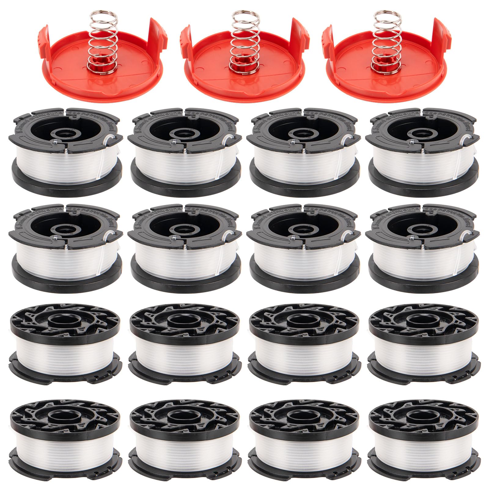 KAKO AF100 Replacement Spool for Black and Decker Weed Eater Spool, 0.065" 30ft Line Spool for Black and Decker Weed Eater String, Replace AF-100 GH900 for Black and Decker Trimmer Spool(16+3+3 Pack)