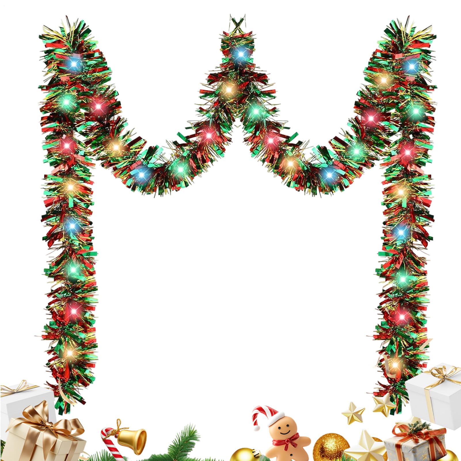 Guirnalda De Espumillón Para Árbol De Navidad Reutilizable Moldeable