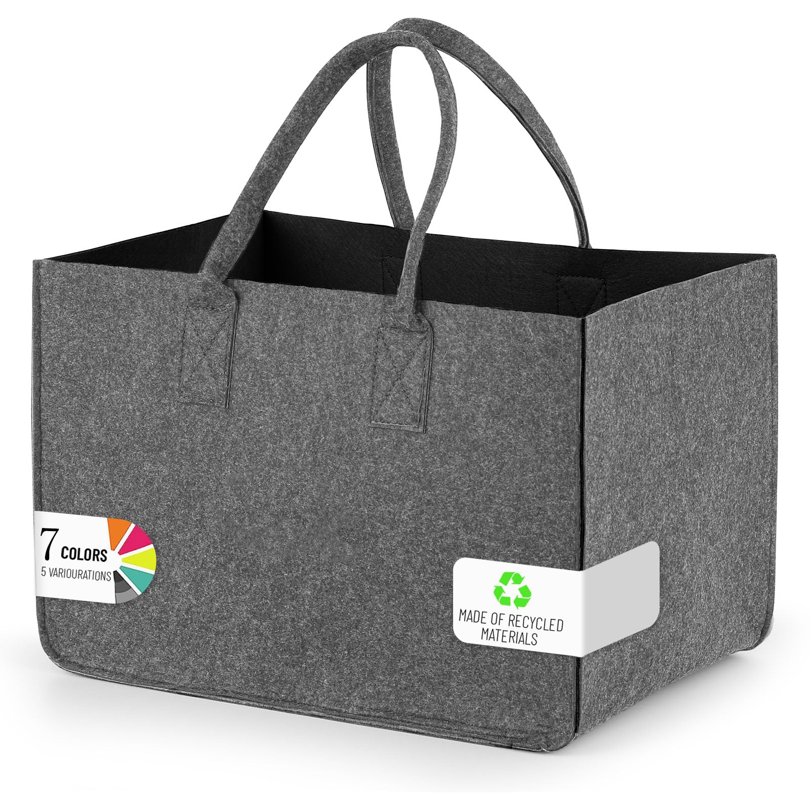 Sinand 30L Einkaufskorb, Einkaufstasche mit Henkel, Robust/Gut Verarbeitet/Faltbar Die Filztasche Storage für Outdoor Trips, Picknick, Einkaufen Außen