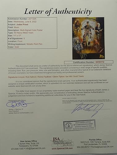 Miniatura 4 de Signed Judas Priest Autographed 11x17 Poster Framed Glenn Tipton Jsa # Xx55172