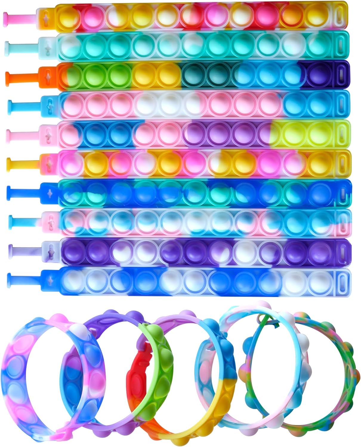 Pop Bracelet Set of 15 by Tilcare Chew Chew 3D Pop Wristbands for