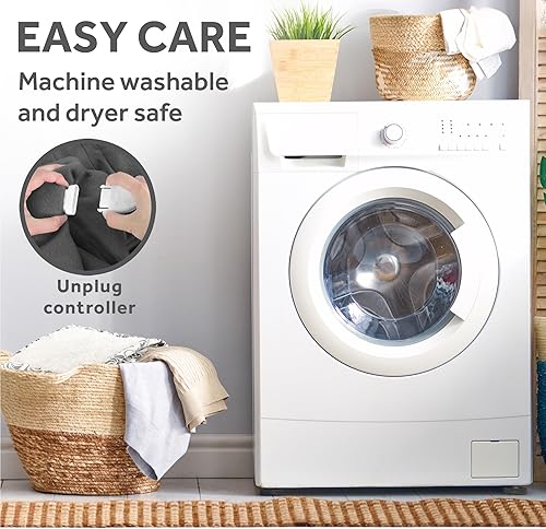 Miniatura 8 de Sunbeam Royal Mink Sherpa - Manta eléctrica con calefacción, 50 x 60 pulgadas, 4 ajustes de calor, apagado automático de 4 horas, manta cálida para