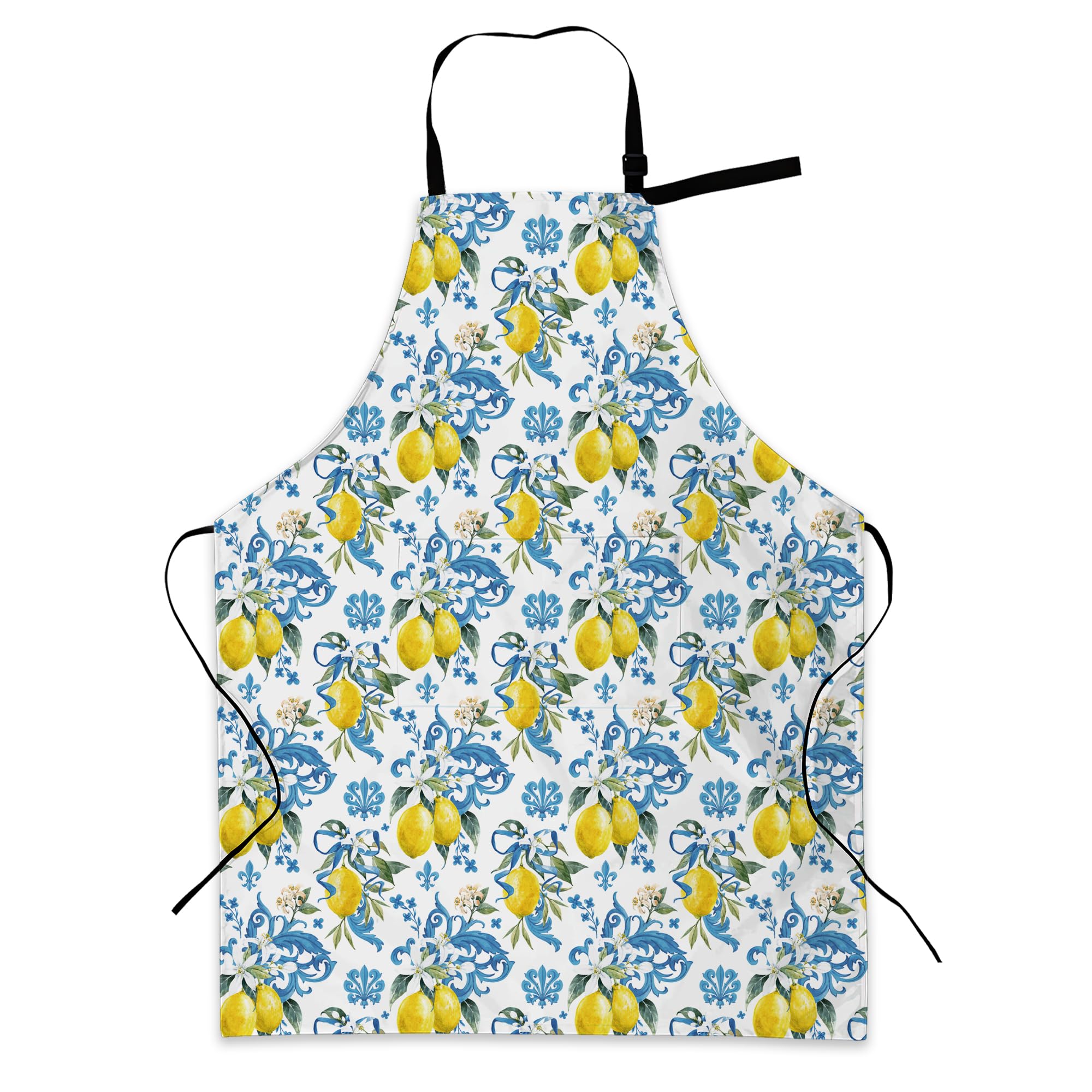 Bilangce Women's Tiles Lemons Aprons For Men, Chef Apron With Adjustable Neck Strap And 2 Pockets, For Cooking, Gardening, Home Kitchen, Restaurant