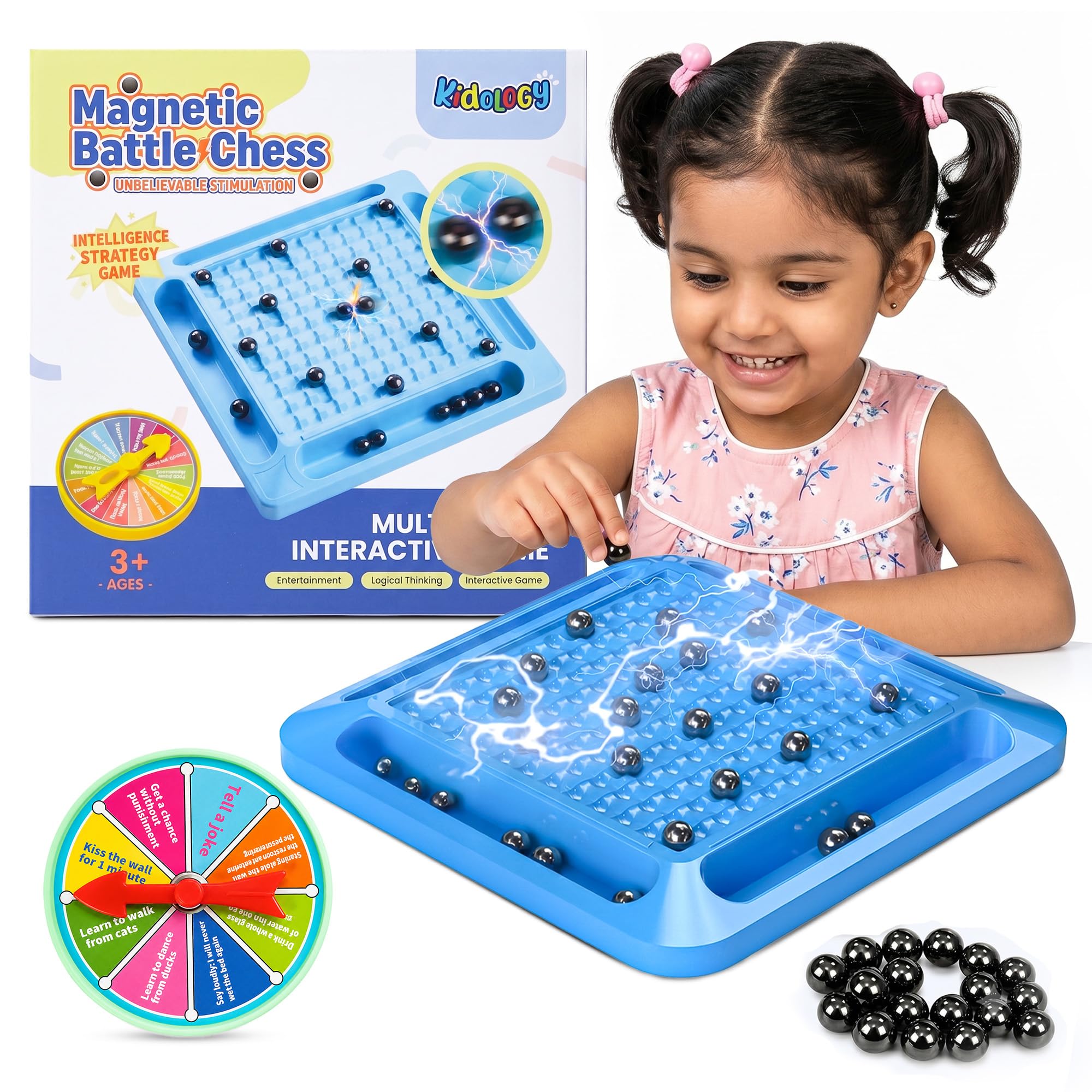 Kidology Magnetic Chess Toy with 20 Magnets for Kids Age 3+ Years | Family Fun & Strategy Board Game | Develop Intelligence | Table Top Puzzle Game for Kids & Adults-image-11