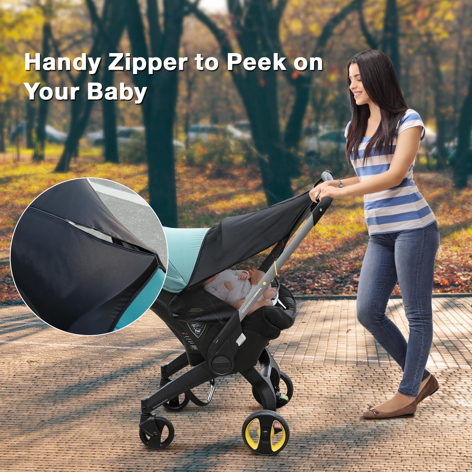 Parasol para cochecito, extensión de protección solar funcional compatible con cochecito Doona, parasol 360 para asiento de coche, protección UV, para cochecitos de bebé, accesorios