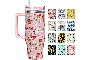 Strawberry Lovers Gifts: 30oz Insulated Tumbler with Strawberry Print