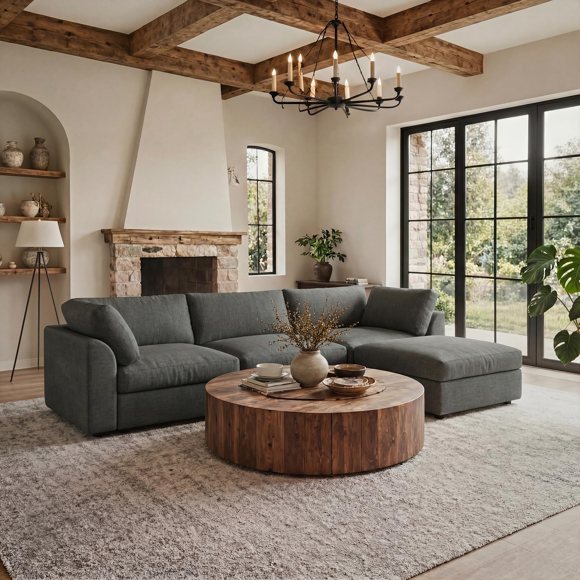 100 Cloud Sectional Couches for Living Room Convertible L-Shape Couch with Storage Ottoman 3 Seater Modular Sectional Sofa