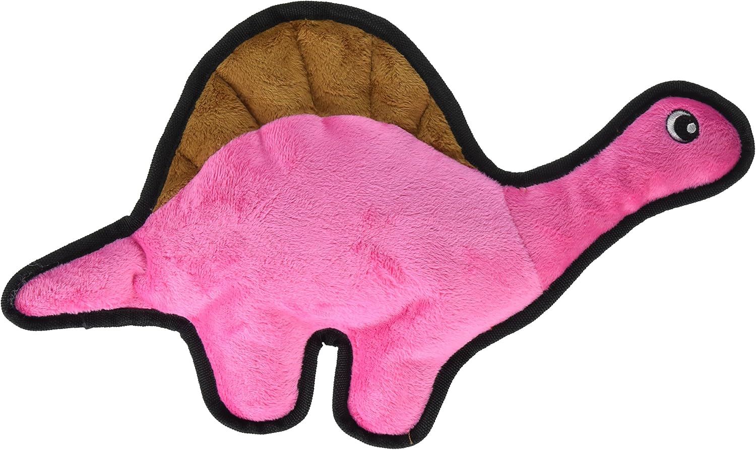 Snuggle Puppy Tender-Tuffs Crinkle - Tough Plush Dog Toy - Long Neck Pink Dinosaur with Crinkle Sound and Durable Stitching