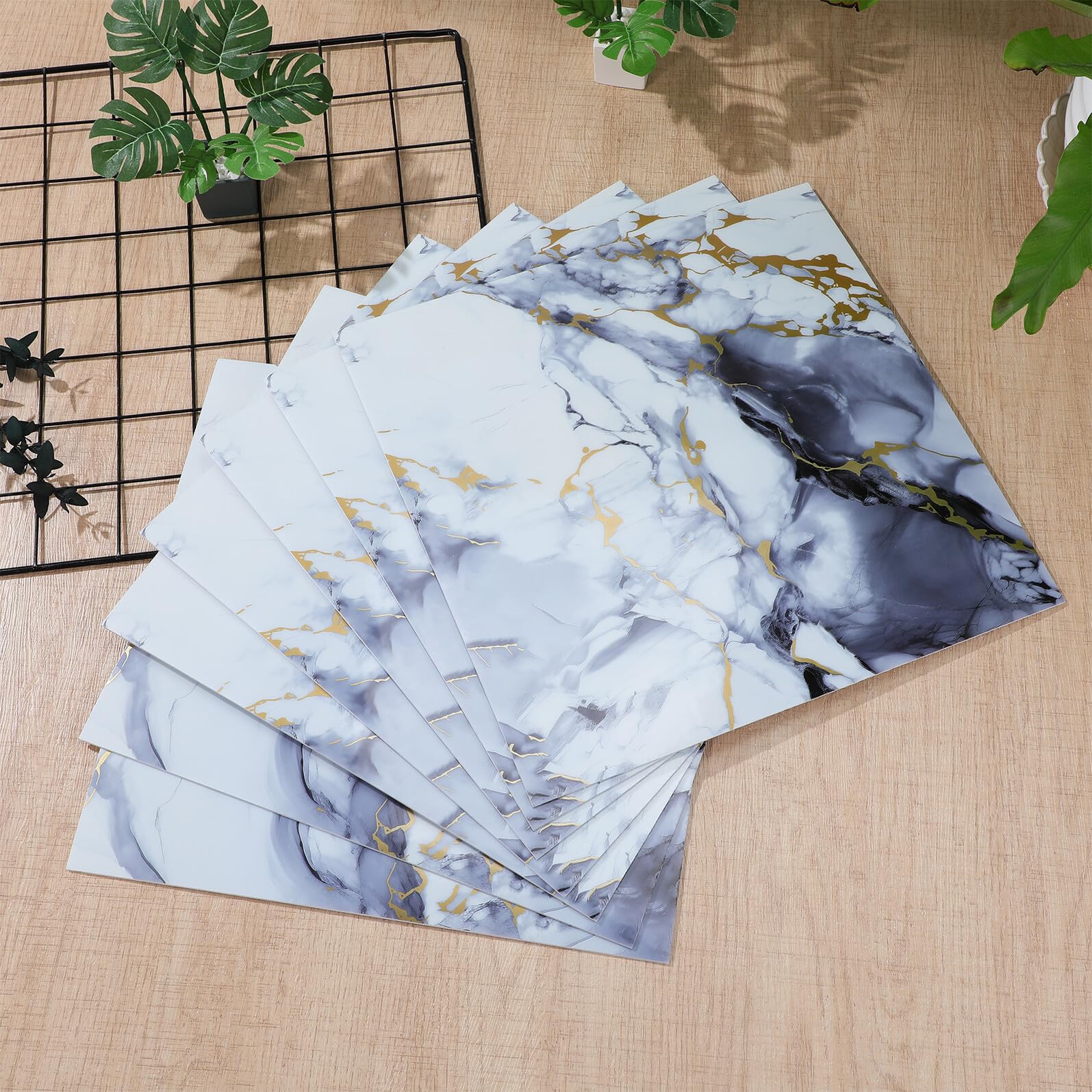 40 Pièces Peel And Stick Marble Wall Tiles Self-adhesive Panels For Kitchen Bathroom Ceiling Renovation And Easy DIY Home Decor