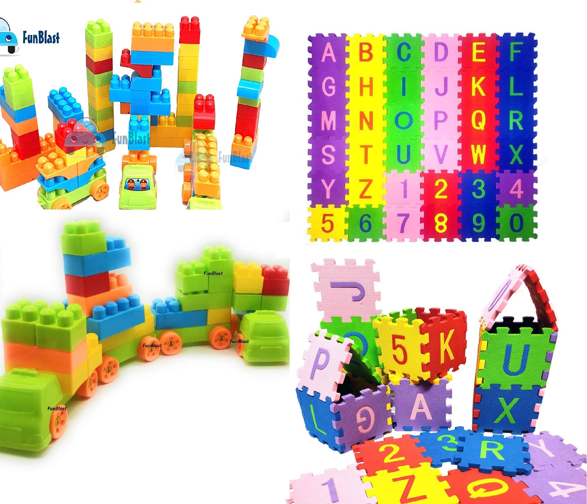 FunBlast 50 Pcs Building Block Toy With 36 Alphabet&Number Puzzle Mat For Kids|Educational Learning Toys For Kids,Boys,Girls,Children,Multi (B08QVWSBK9) Amazon Price History, Amazon Price Tracker