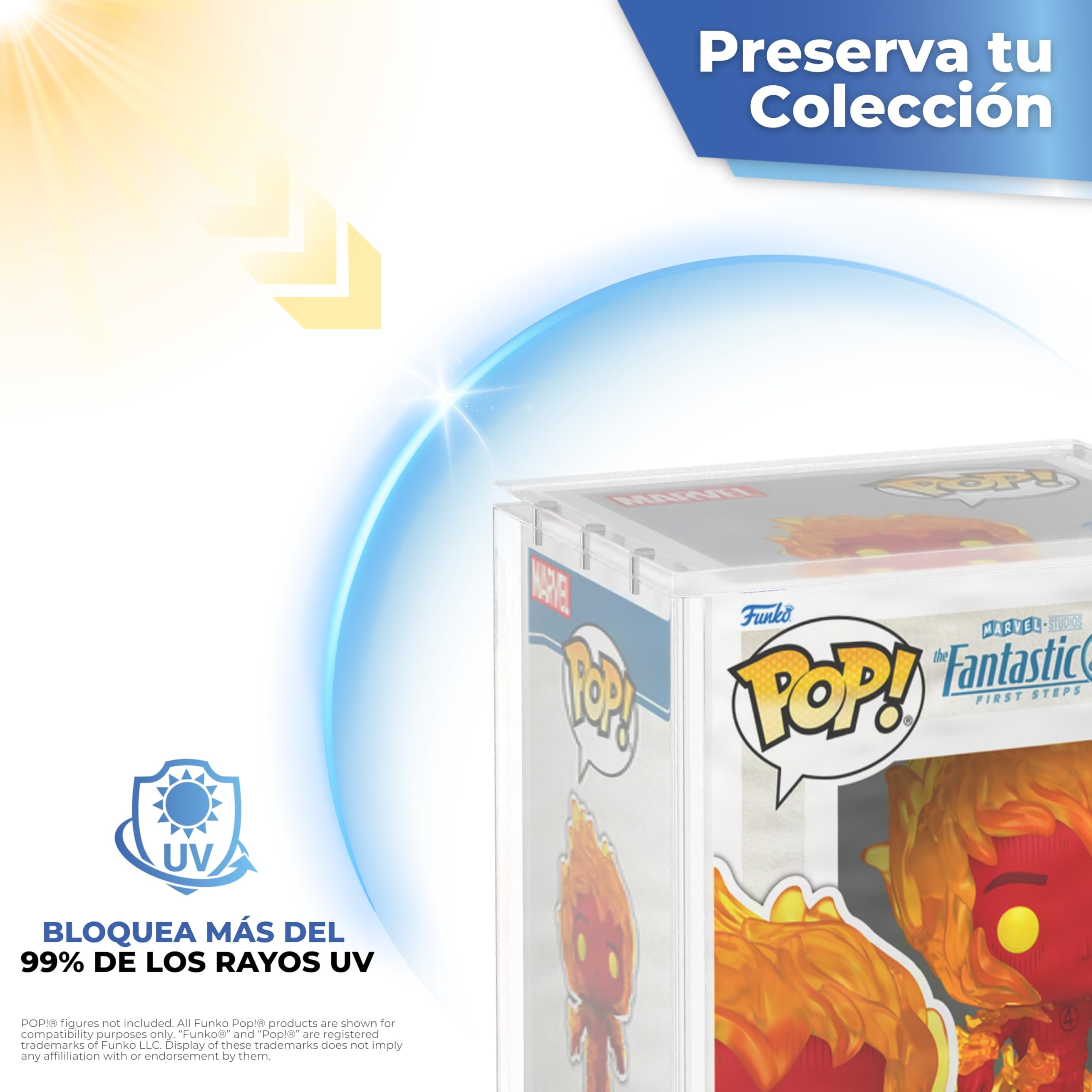Protector Funko Pop Metacrilato con Imanes N52 – Funko Pop Protector UV 99% Transparente y Apilable – Funda Protectora Funko Pop Premium