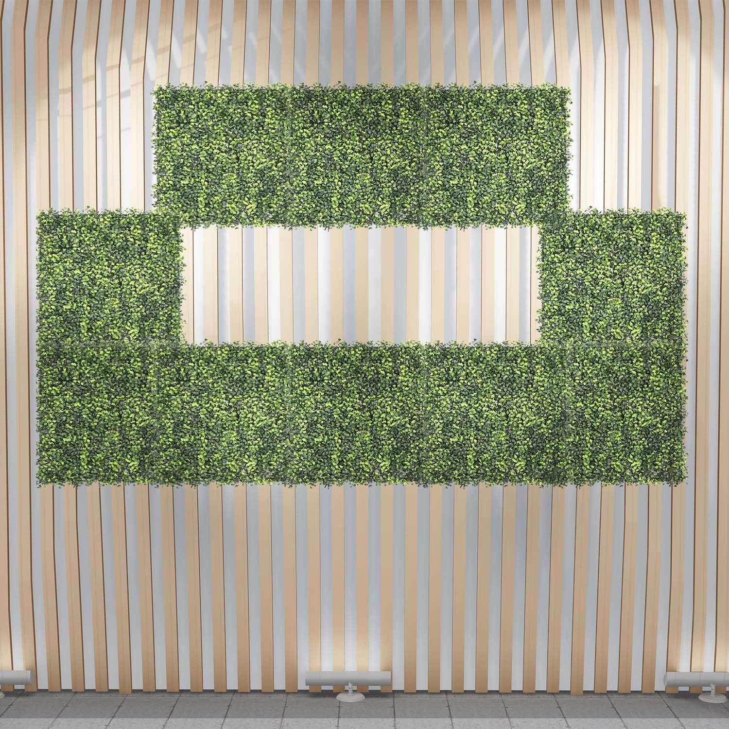 ECOOPTS 20" x 20" Artificial Boxwood Leaf Fence Greenery Panel Privacy Fence Ivy Screen Decoration for Home Backyard Patio Indoor Outdoor (3 Pieces)