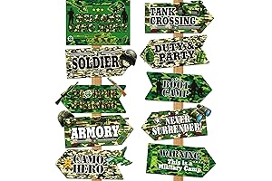 20 Pieces Army Decorations for Party - Camo Decorations for Party Kids Boys