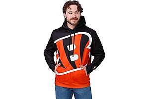 FOCO Men's NFL Cincinnati Bengals Team Color Bold Logo Hooded Pullover Hoodie