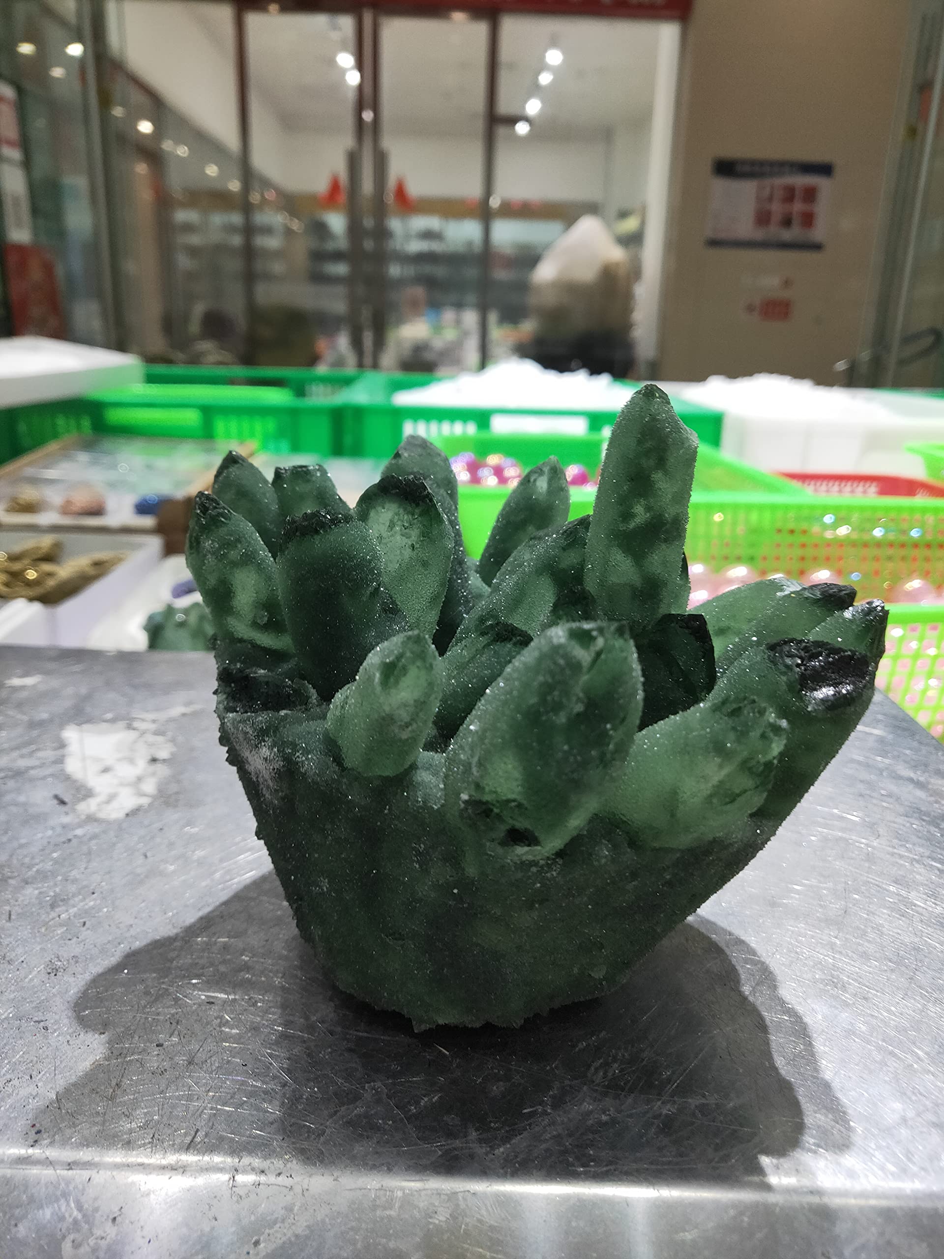 1000gRare Natural Green Ghost Stone Clear Natural Spectre Reiki Quartz Stones Specimen Beautiful (Size : 500g) ERTEYIN (Size : 200g)