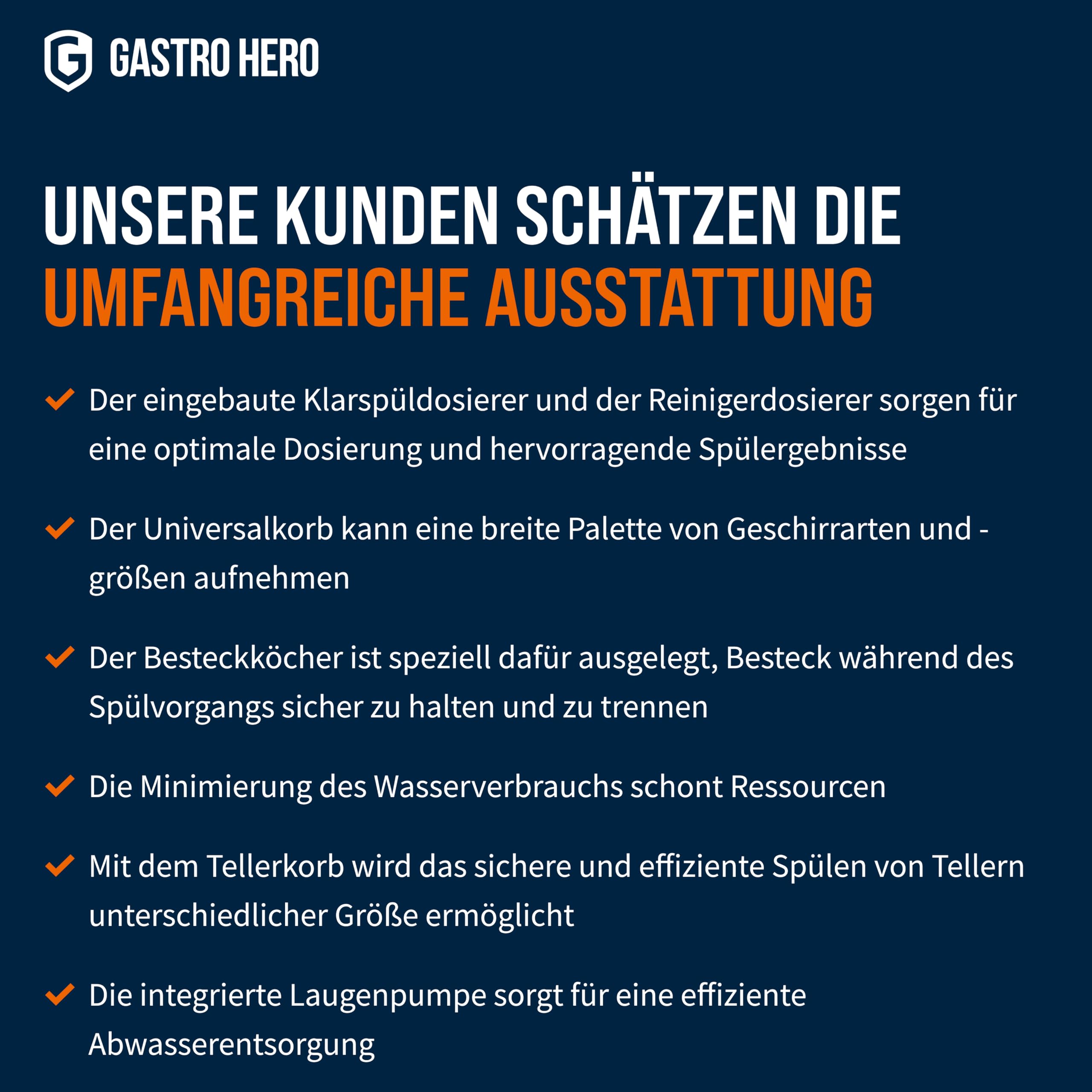 GastroHero Haubenspülmaschine Ecoline 54 SL 400 V, Haubenspülmaschine Gastro, Gastro Spülmaschine, Gastronomiebedarf, Energiesparend, Schnellzyklus, Ideal für professionelle Küchen, Hygienegarantie