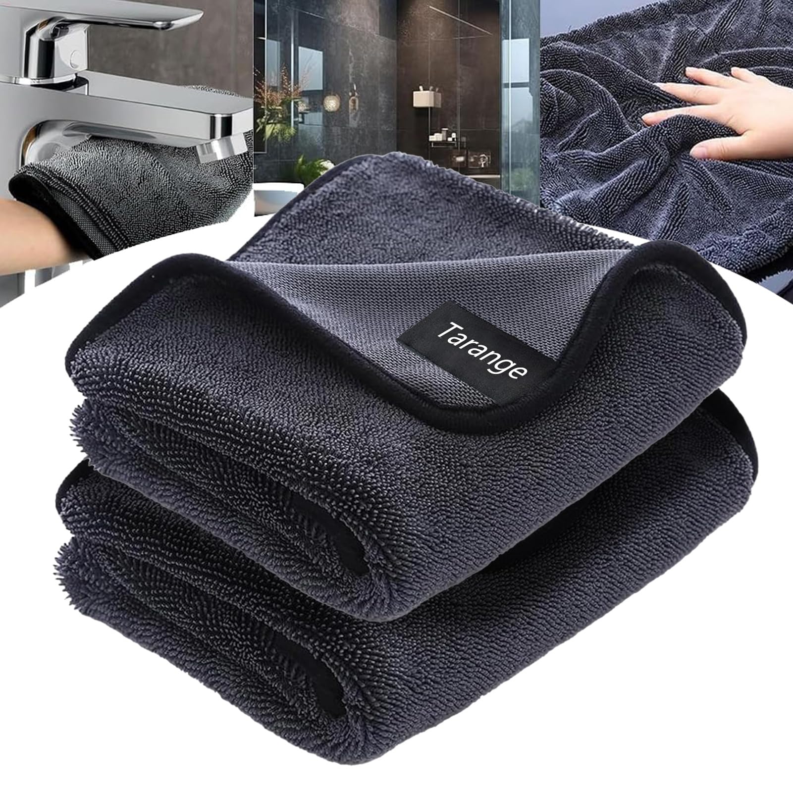 Tarange Ultra-Wipes Trockentuch Dusche, Wundertuch, Ultra Wipes Trockentücher Auto Trockentuch, Super Saugfähig, Microfibre Car Cleaning Cloth, Trockentücher (2 stc)