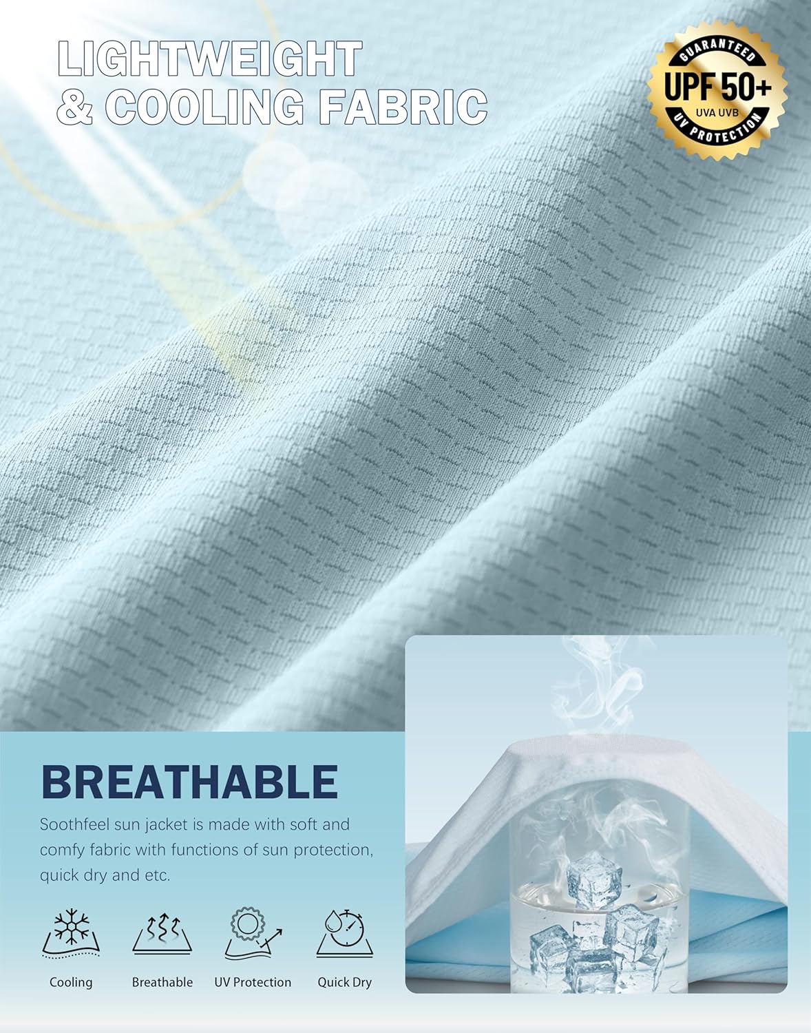 Soothfeel Women's UPF 50+ Sun Protection Hoodie Jacket Lightweight Long Sleeve Sun Shirt for Women with Pocket Hiking Outdoor - Image 7