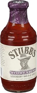 Stubb's Sticky Sweet BBQ Sauce, 18 oz - Molasses Brown Sugar Barbecue Sauce for Ribs, Burgers, Grilling - Gluten-Free, No HFCS