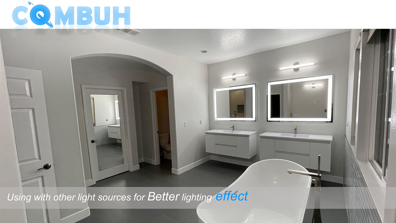 Image of Combuh Bathroom Vanity Light Fixtures Above Mirror, Modern Wall Sconce | Small 16 Inch, Chrome, Soft Shadow Free, Linear Lamp Bar, over Sink, Sleek, Rustproof, Non-Glare, 4000K Natural White, 1 Pack