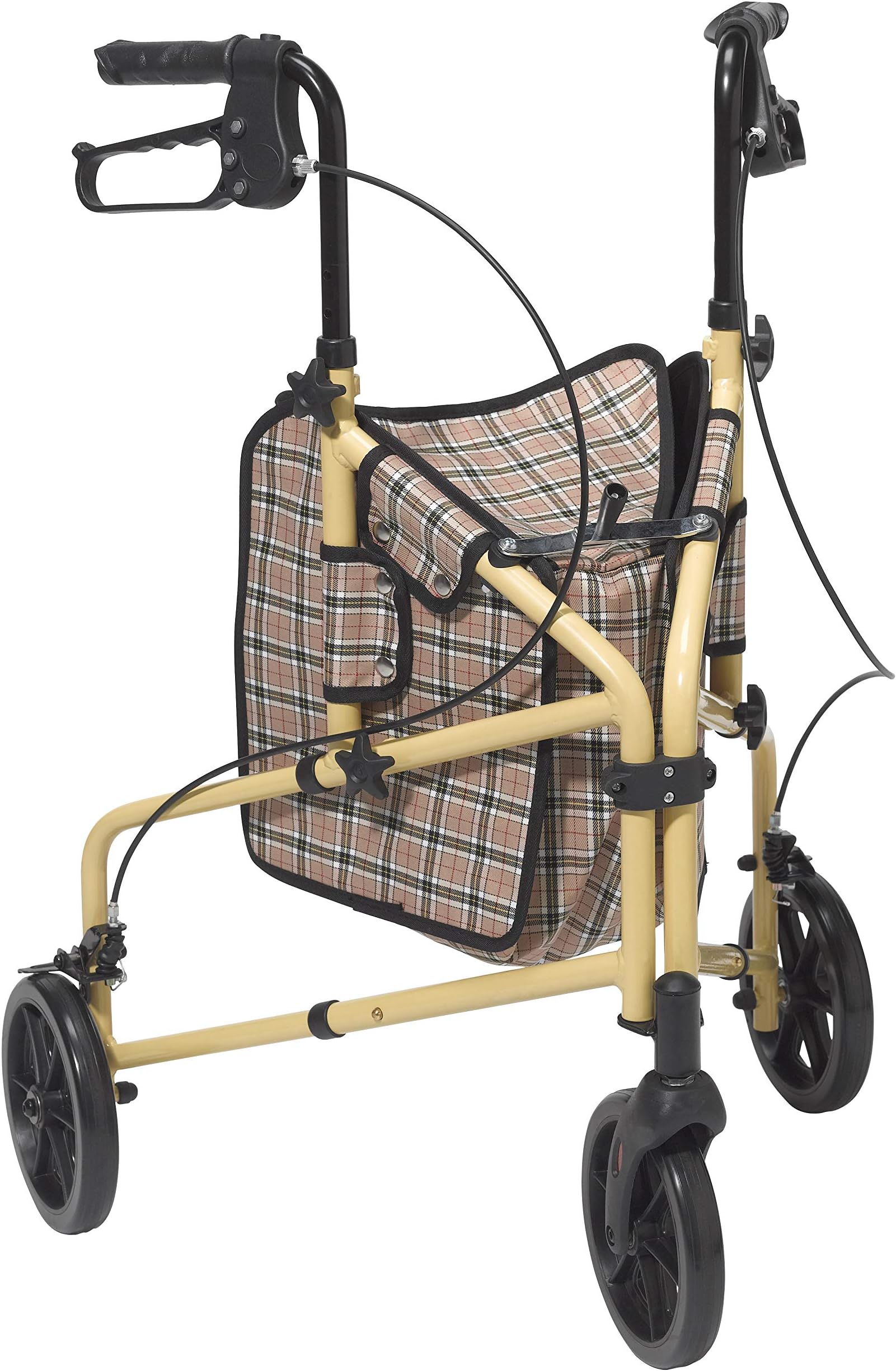Drive Medical Winnie Lite Supreme Rollator Walker with Wheels, Tan Plaid