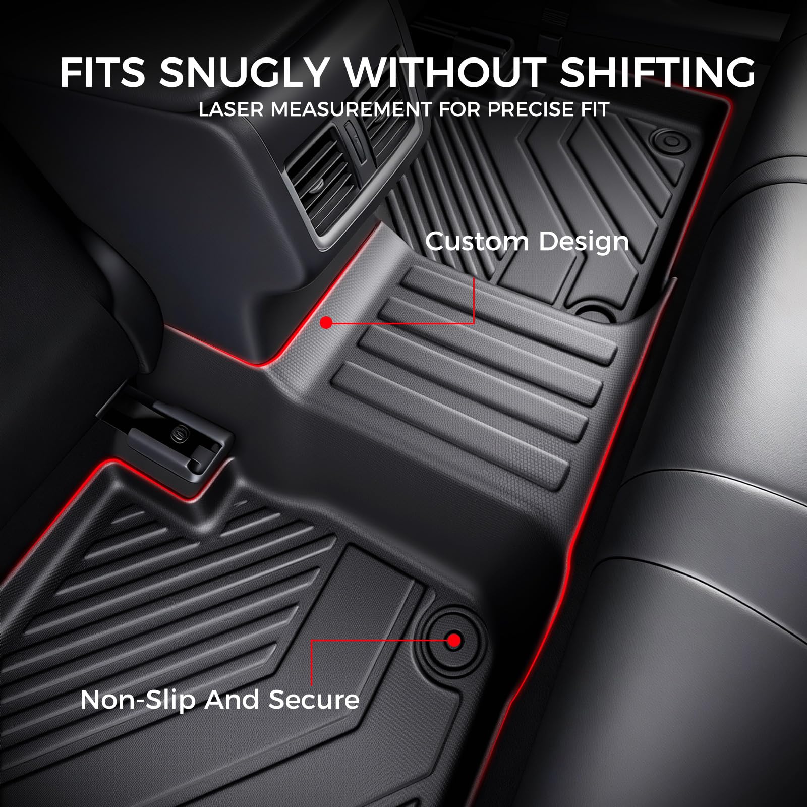 Car Floor Mats for Toyota Camry 2018-2024 Not for Hybrid TPE All Weather Protection Floor Liners Custom Fit — view 5