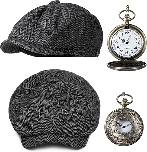 Miniatura 6 de Chaleco de disfraz de los años 20 para hombre, sombrero y accesorios para reloj de bolsillo, juego de accesorios para fiesta de adultos