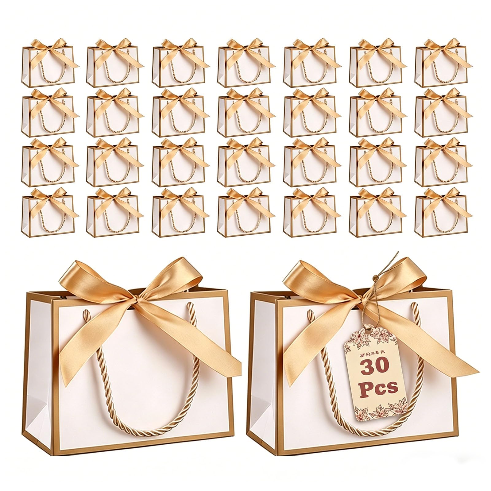 30 Pcs Mini Gift Bags for Presents, Present Bags with Handles, Waterproof