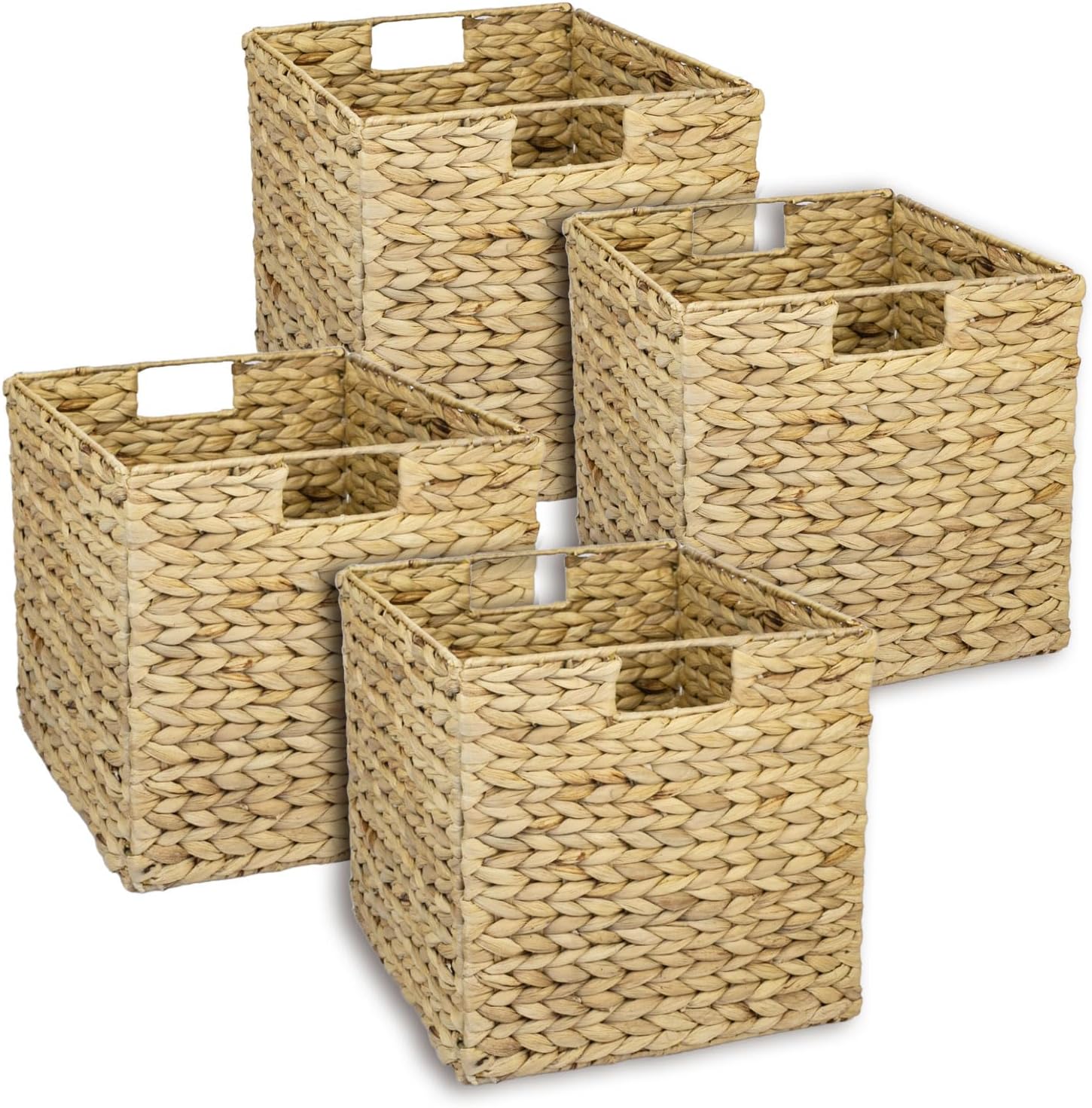 HMF Storage Basket, Woven Water Hyacinth Seagrass Basket, Set of 4